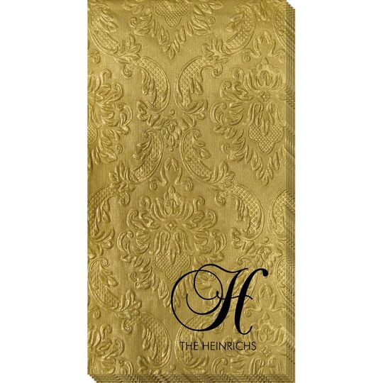 Elegant Initial Carte Embossed Guest Towels